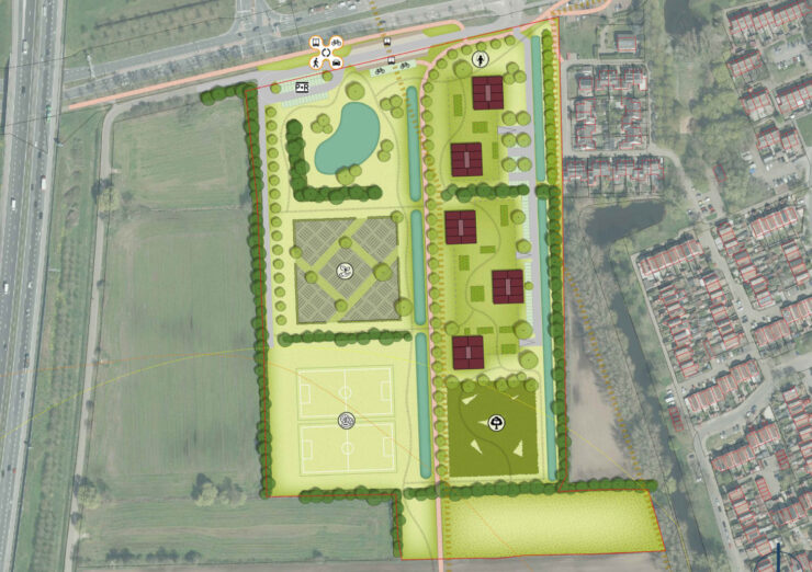 KUDO wil bouwen aan Dwarsweg, gemeente wil sportpark 1 Plannen KUDO Dwarsweg Ede