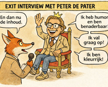 Peter de Pater vertrekt: wat wil je nog van hem weten? 2 cartoon de pater exitgesprek