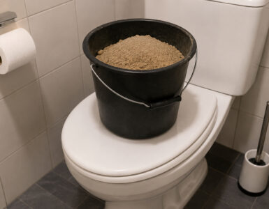 Waarom je bij rioolwerk een emmer op de wc moet zetten 3 emmer zand op toiletpot